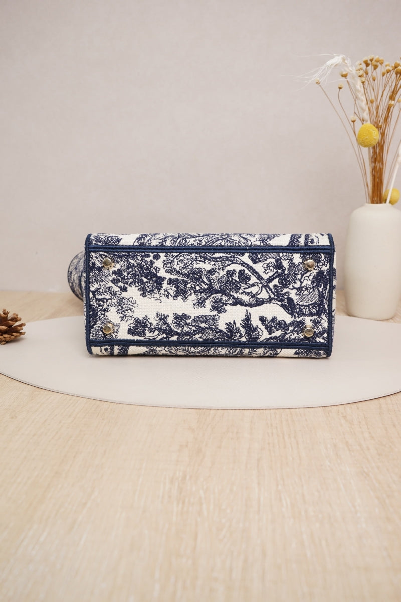 Dior Medium Lady D-Lite Bag Blue Toile de Jouy Reverse Embroidery