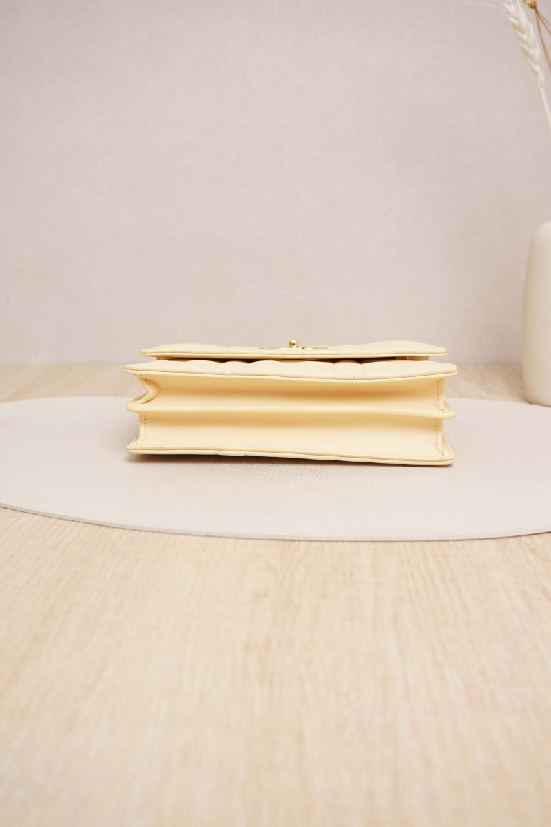 Miss Caro Mini Bag Latte Macrocannage Pearlescent Lambskin