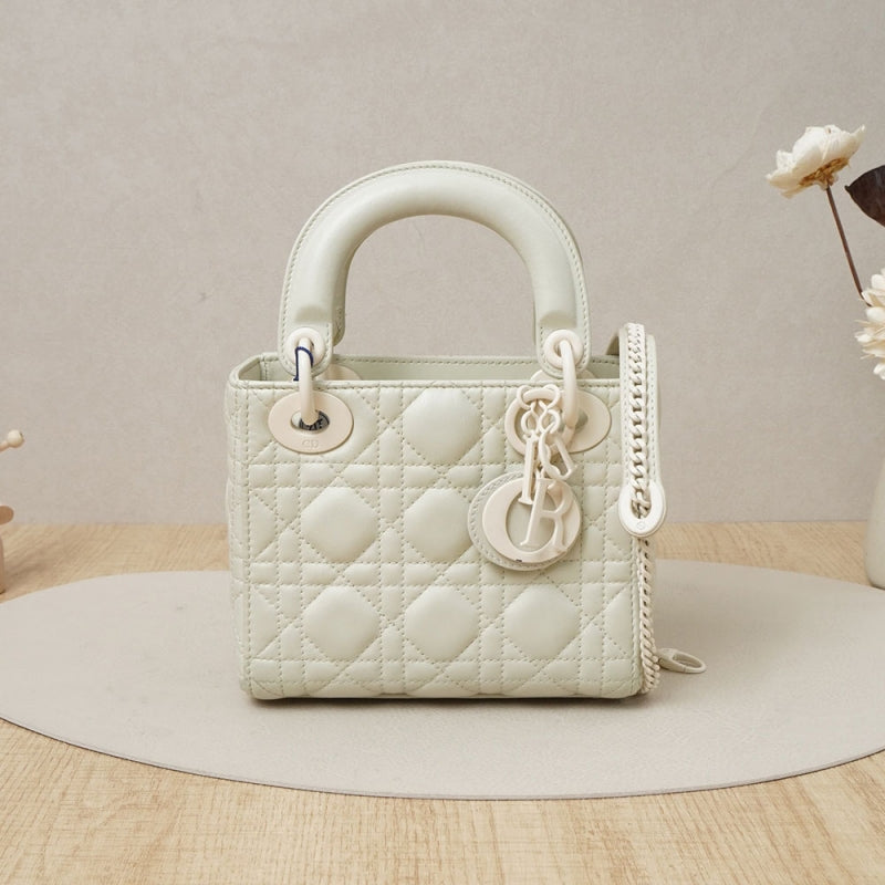 Micro Lady Dior Bag Latte Cannage Lambskin