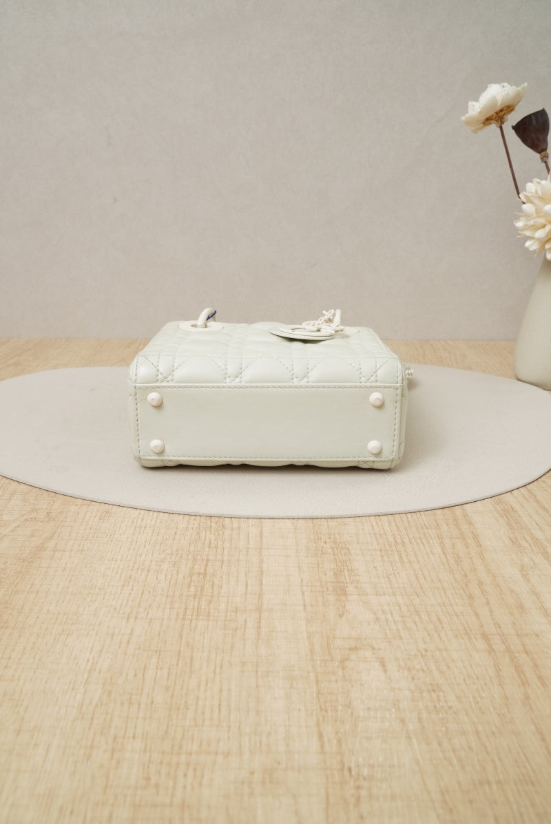 Micro Lady Dior Bag Latte Cannage Lambskin