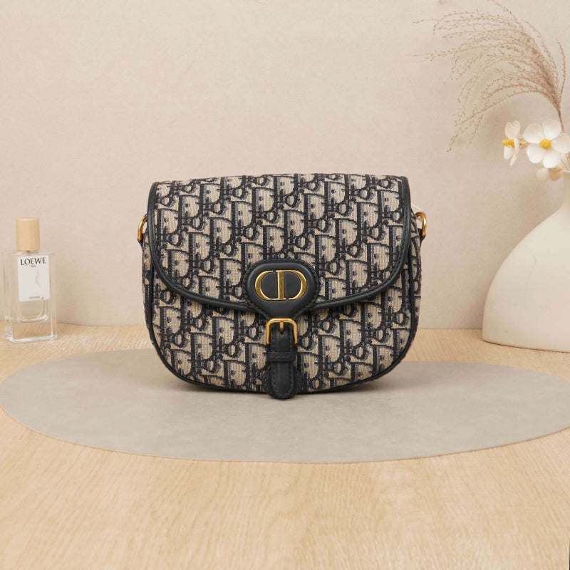 Medium Dior Bobby Bag Blue Dior Oblique Jacquard