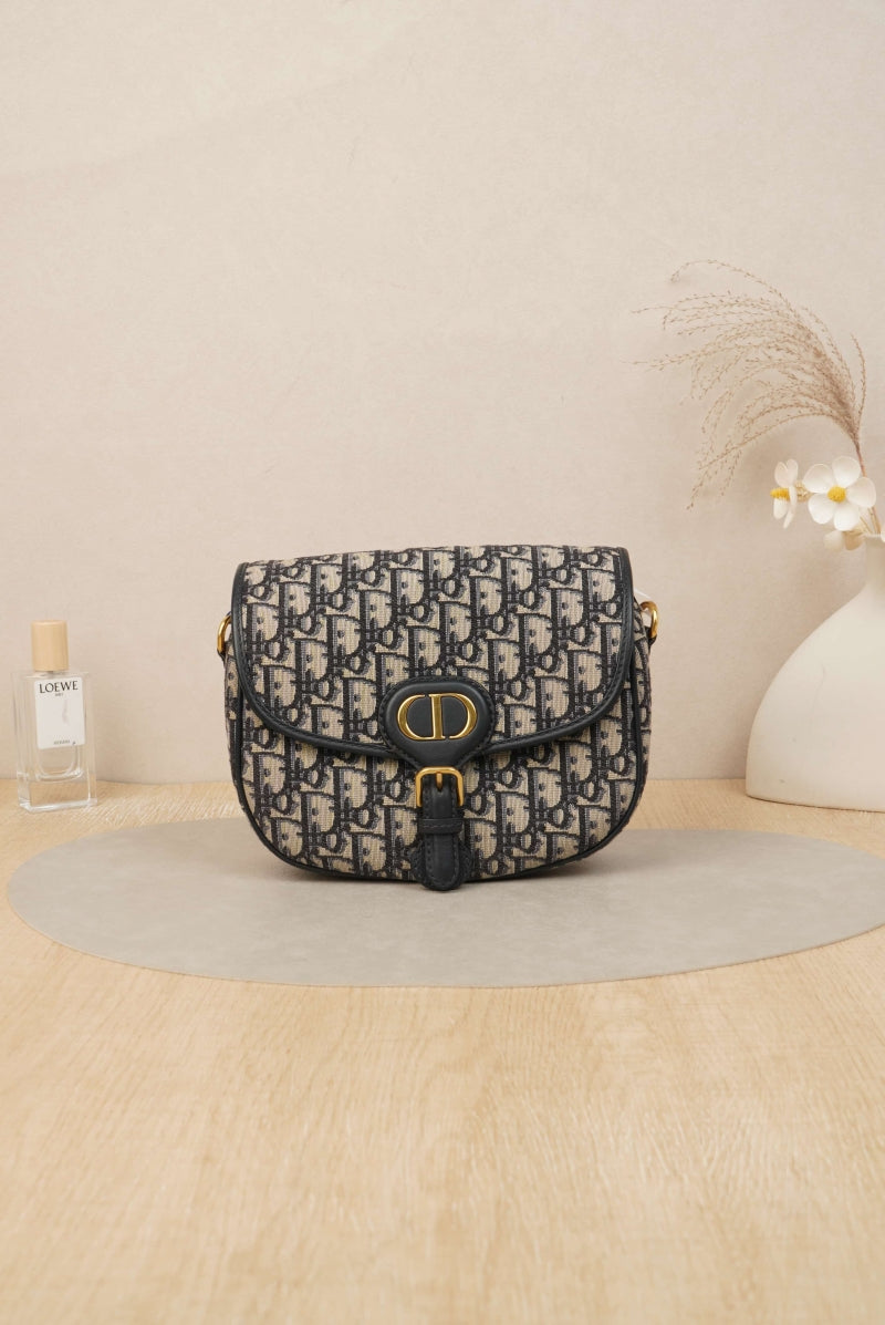 Medium Dior Bobby Bag Blue Dior Oblique Jacquard