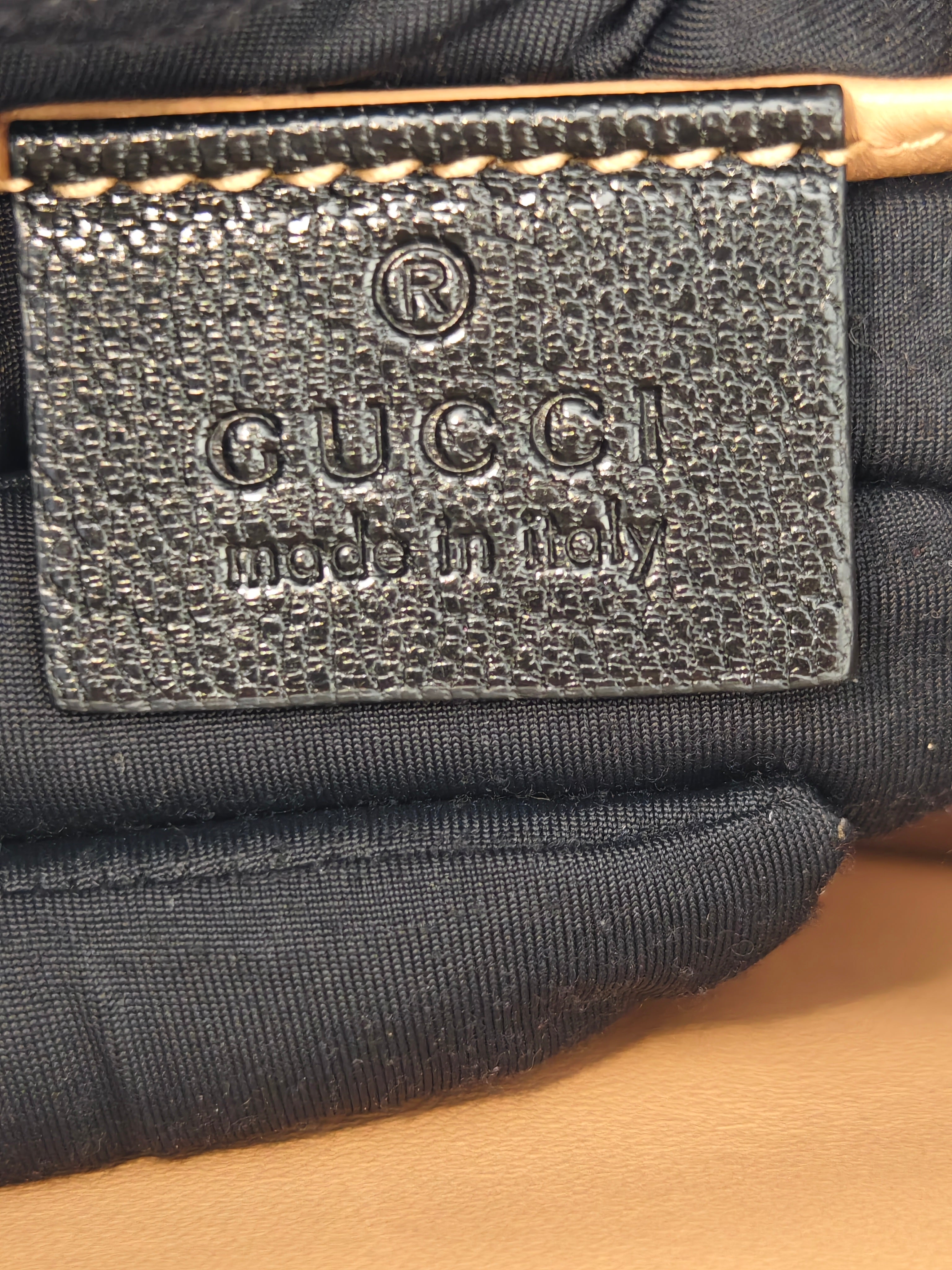 Gucci GG Supreme Monogram Goatskin Pearl Mini Fox Broche Bamboo Top Handle Bag