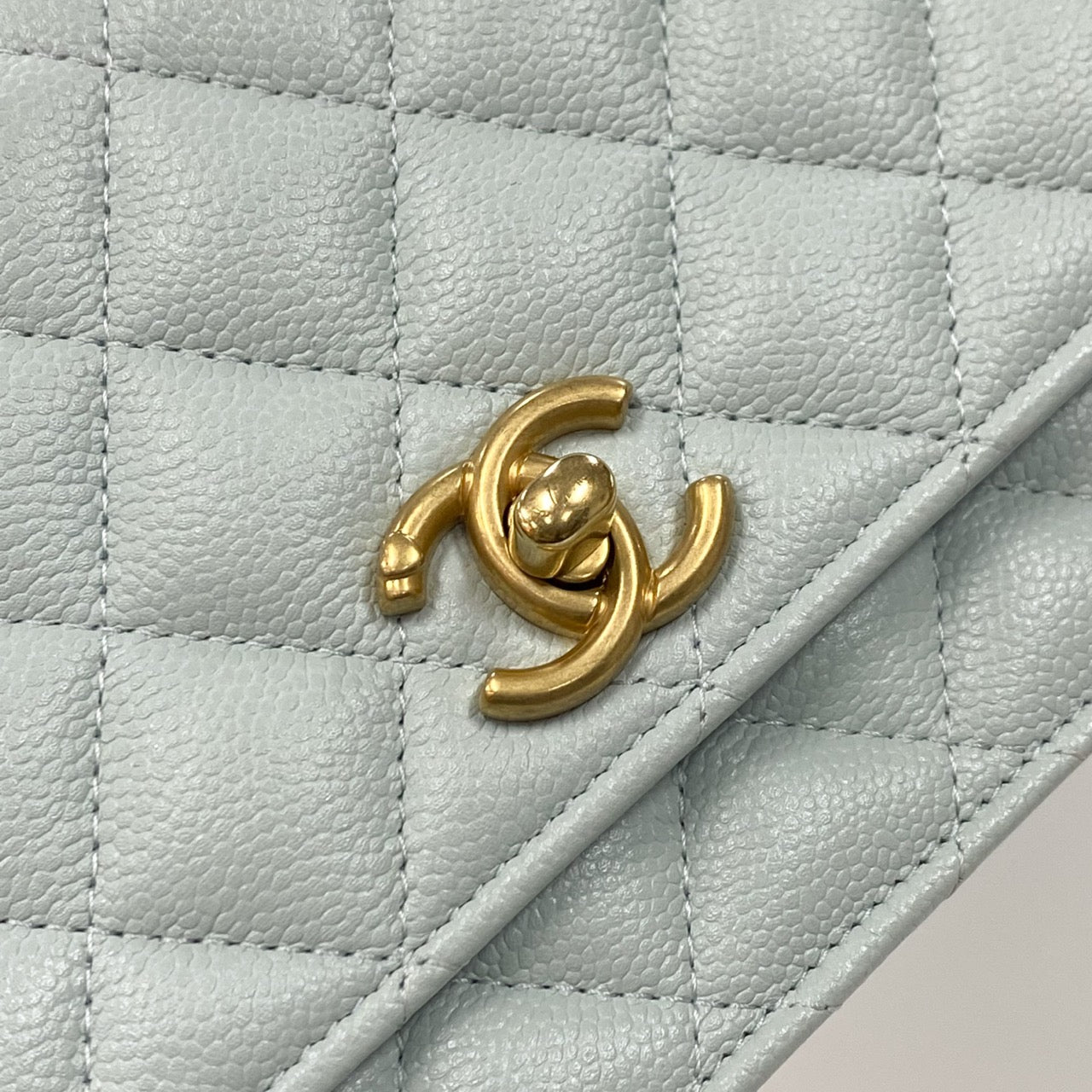 Chanel woc camellia Wallet On Chain in Grained Calfskin & Gold-Tone Metal