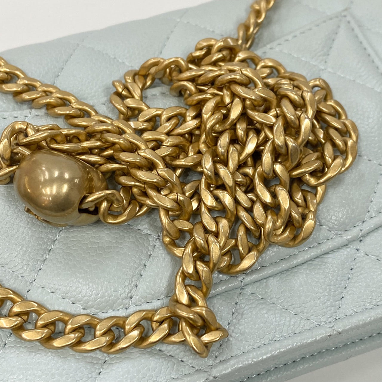 Chanel woc camellia Wallet On Chain in Grained Calfskin & Gold-Tone Metal
