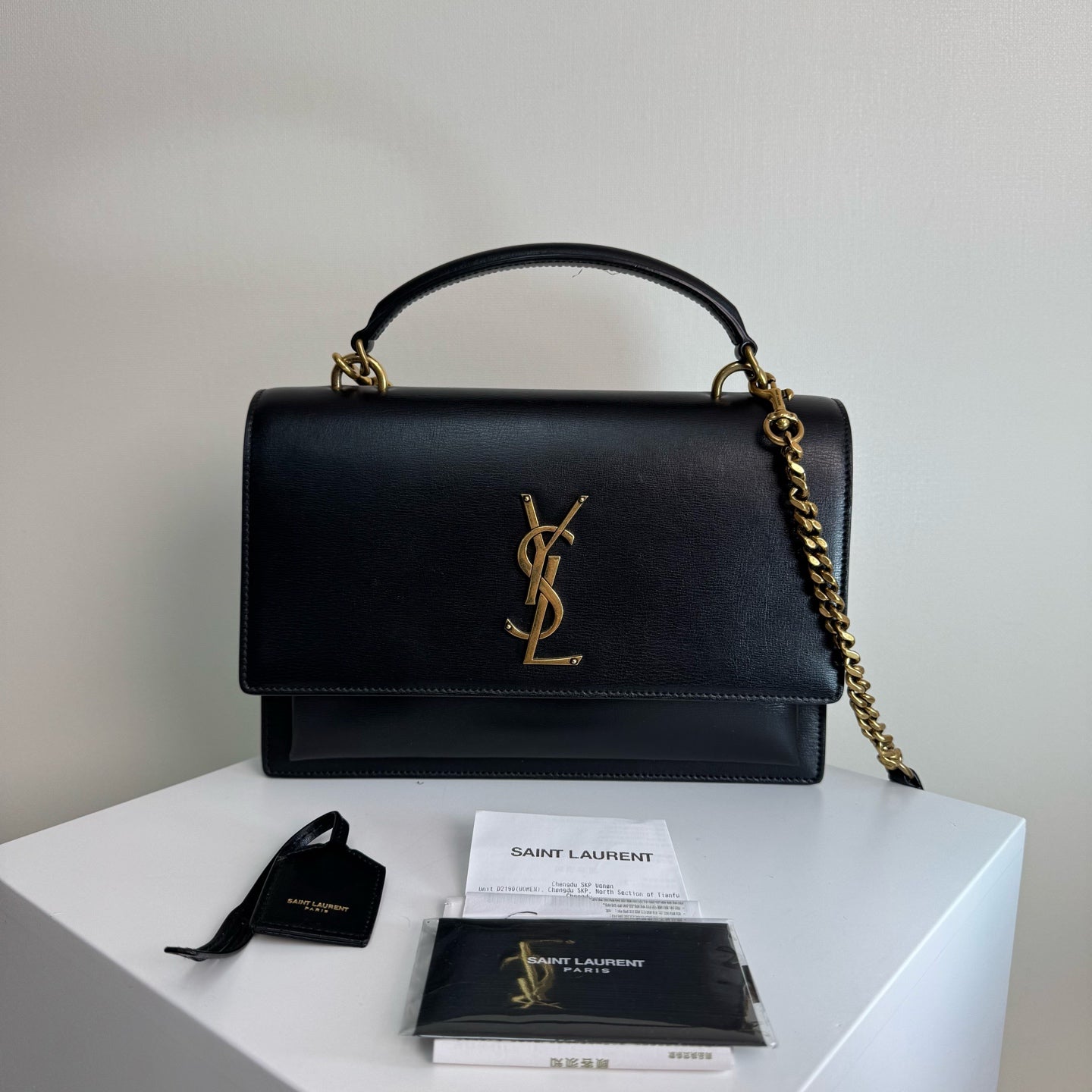 Saint Laurent Sunset Medium Chain Bag in Smooth Leather 442906D420W1000