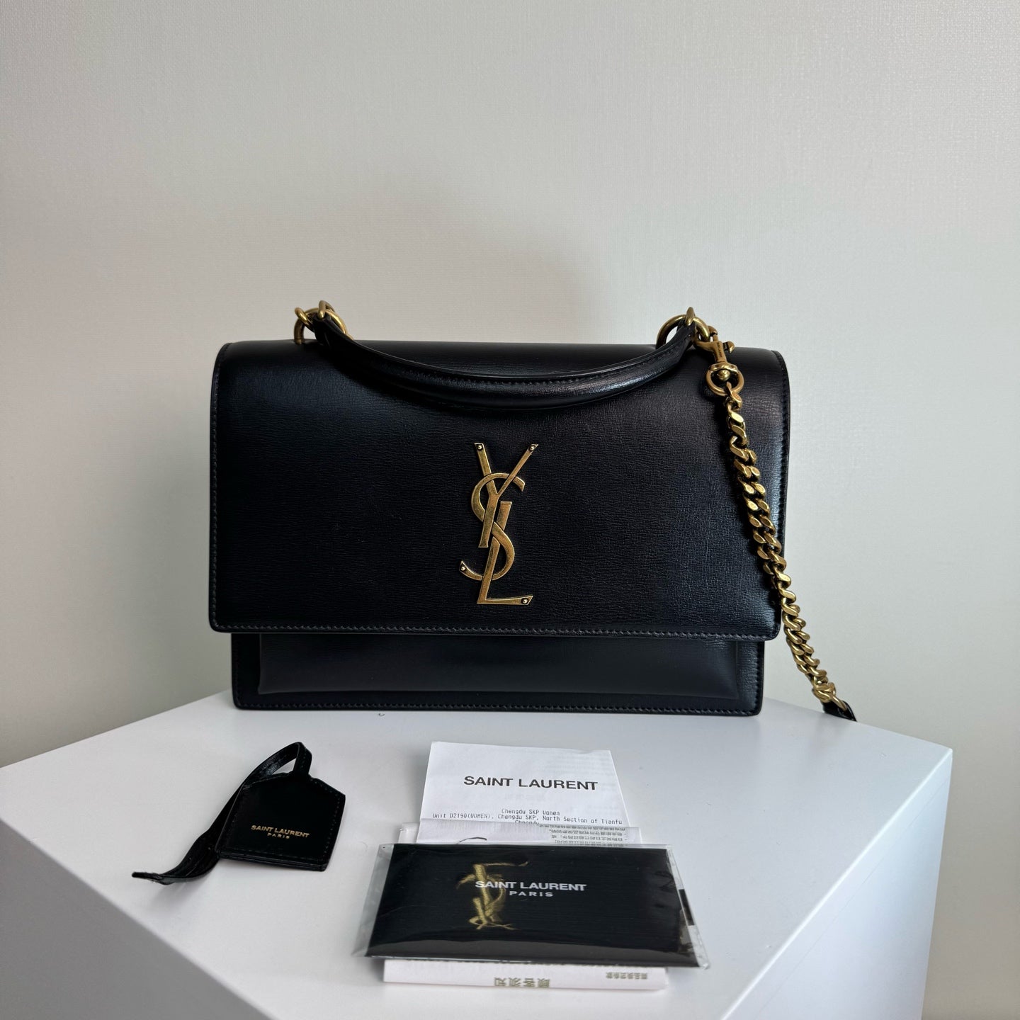 Saint Laurent Sunset Medium Chain Bag in Smooth Leather 442906D420W1000