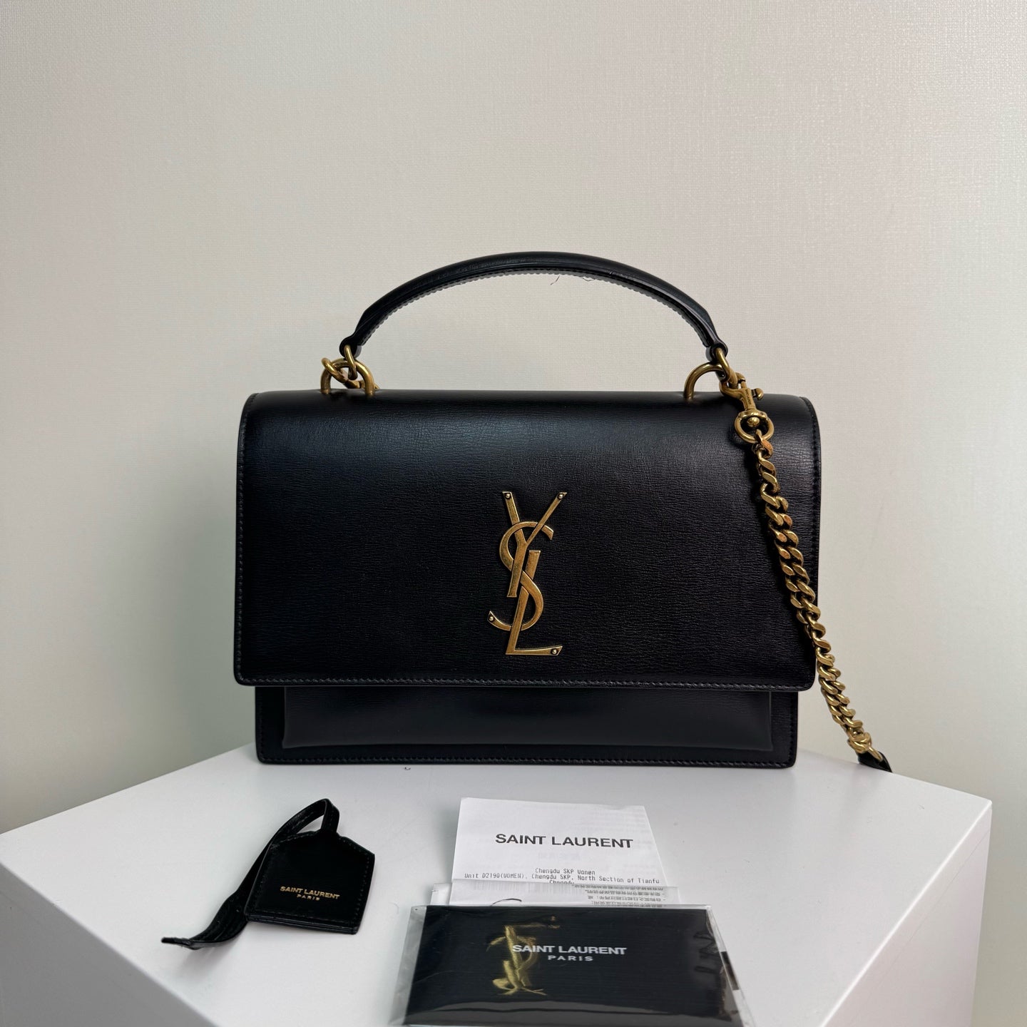 Saint Laurent Sunset Medium Chain Bag in Smooth Leather 442906D420W1000