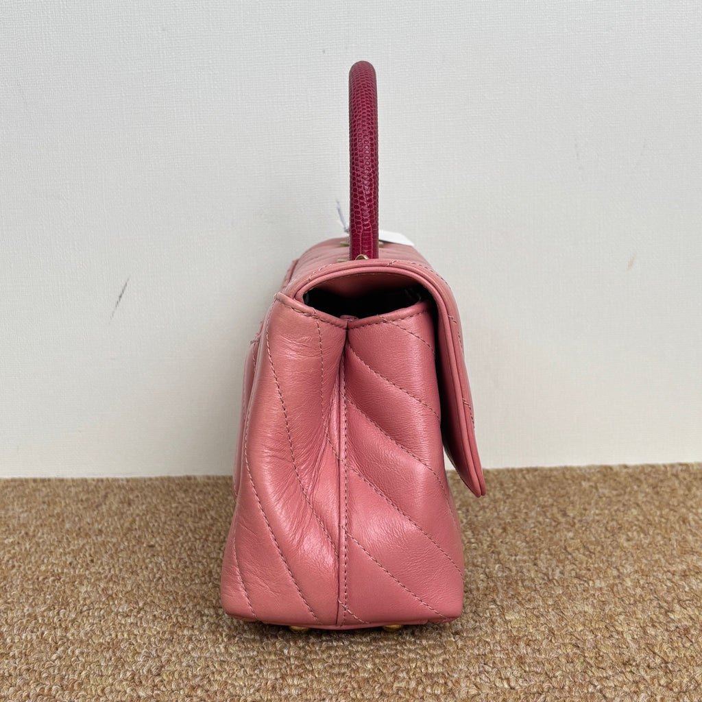 Chanel Coco Handle Bag in Grained Calfskin & Ruthenium-Finish Metal A92990-B06818-94305