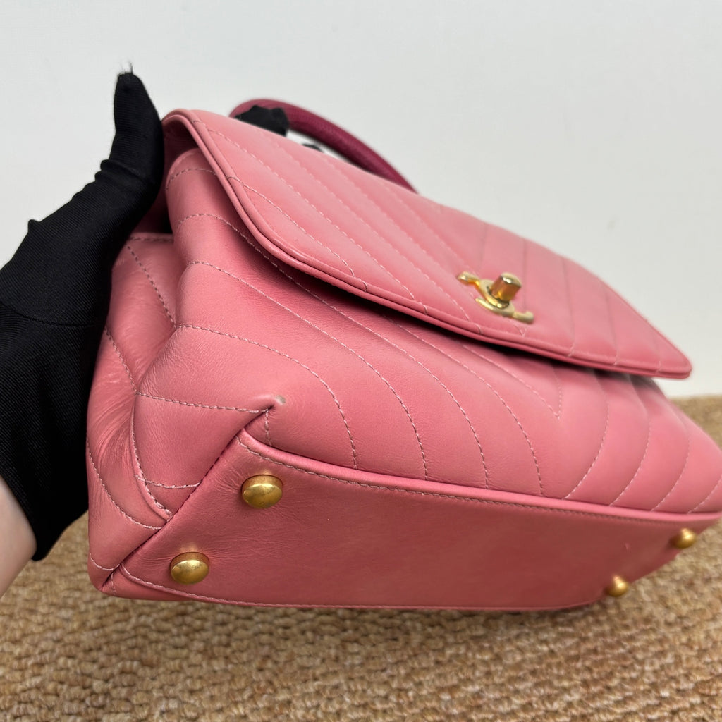 Chanel Coco Handle Bag in Grained Calfskin & Ruthenium-Finish Metal A92990-B06818-94305