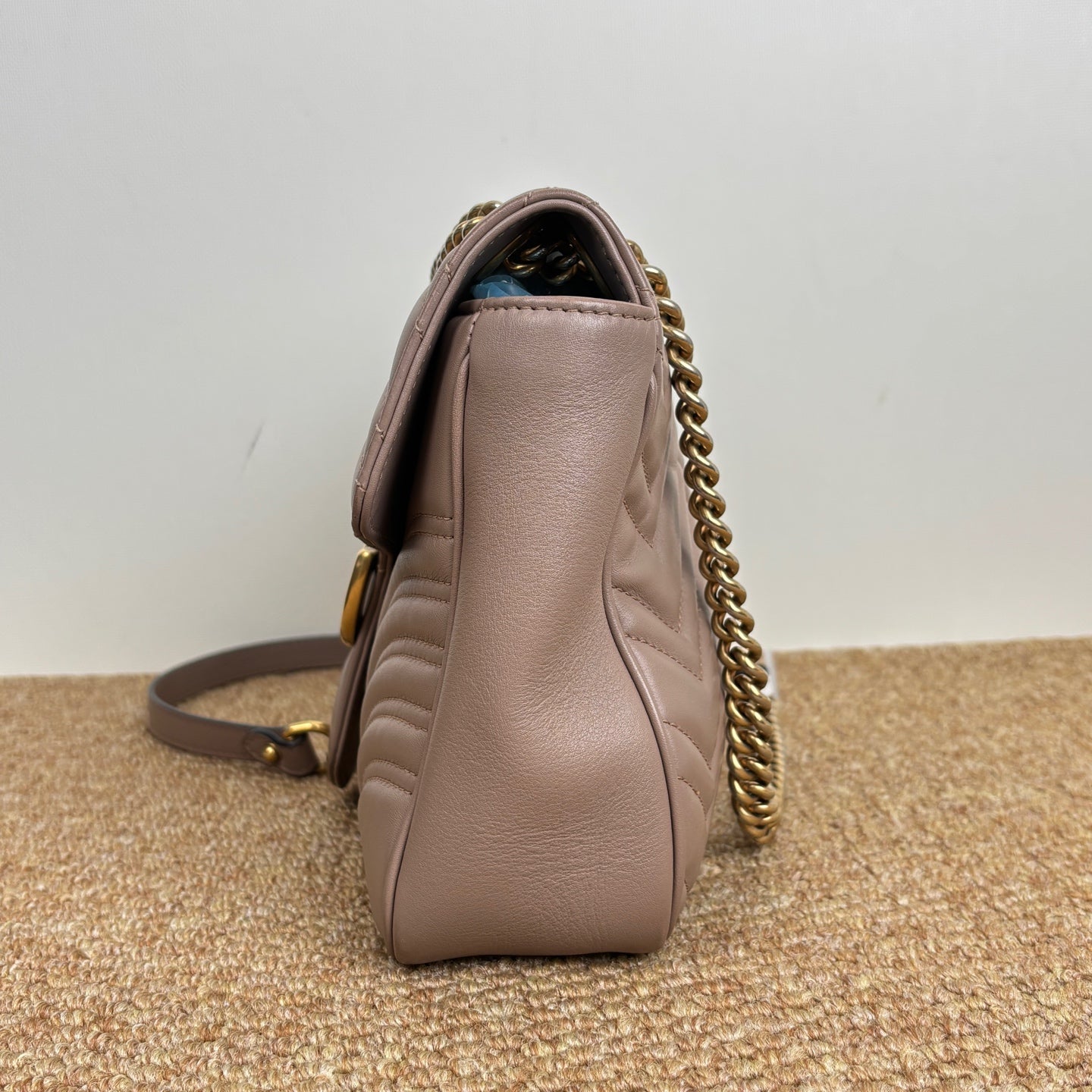 Gucci GG Marmont medium shoulder bag in quilted chevron leather 443497 DTDIT 5729