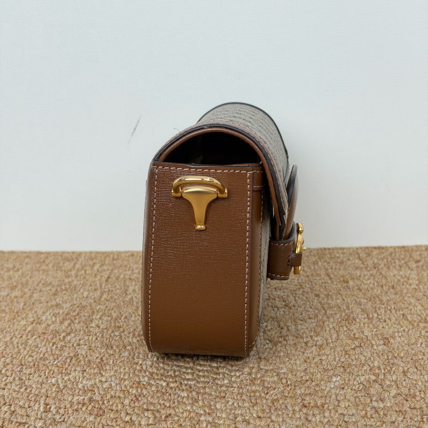 Gucci Horsebit 1955 mini bag in beige and ebony GG Supreme canvas 735178 92TCG 8563