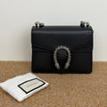 Gucci Dionysus mini bag in black leather with crystal-embellished tiger head closure 421970 CAOGN 8176