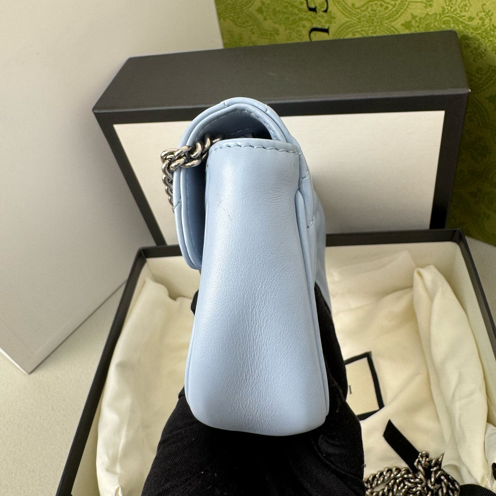 Gucci GG Marmont ultra mini bag in quilted chevron leather 476433-DTDCP-4928