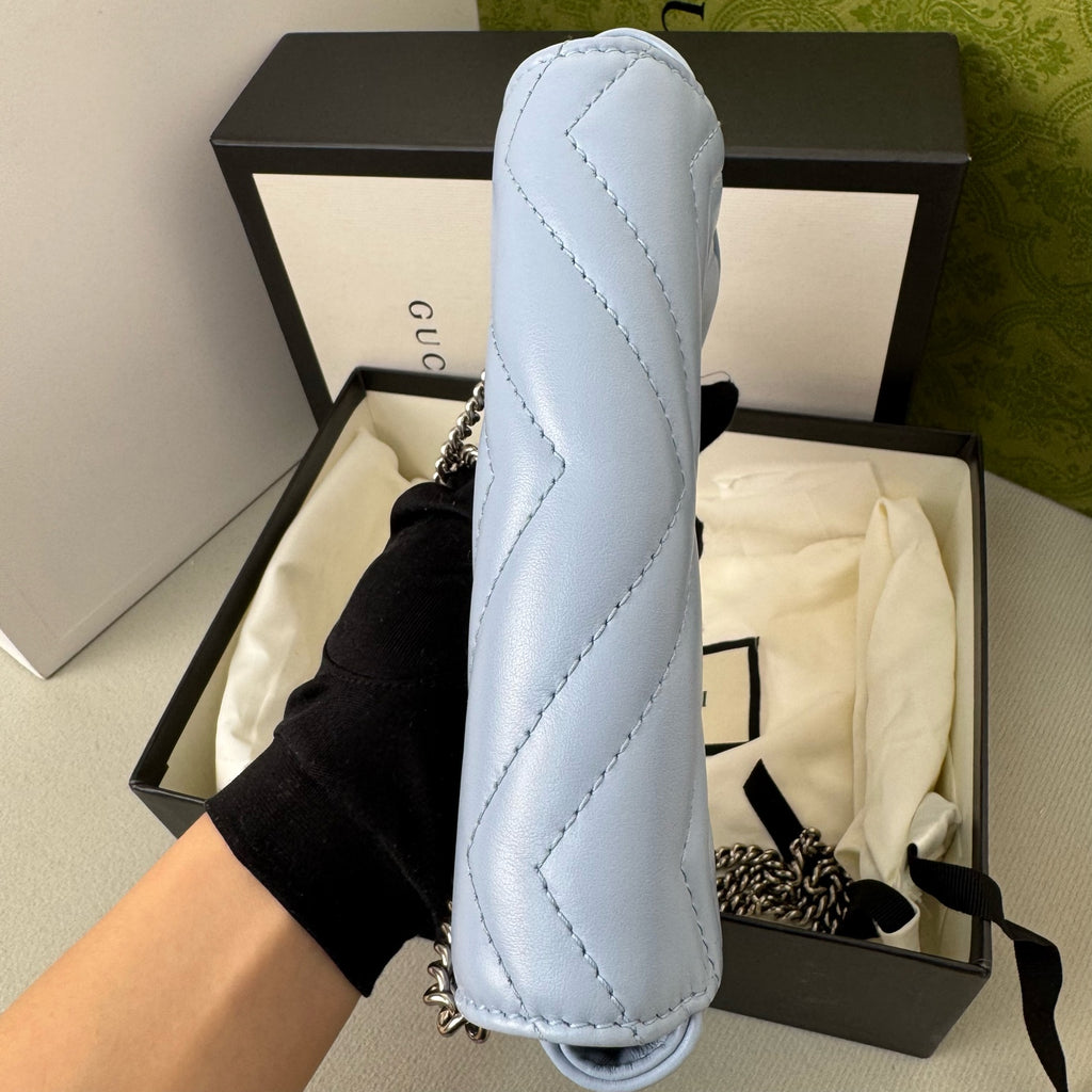 Gucci GG Marmont ultra mini bag in quilted chevron leather 476433-DTDCP-4928