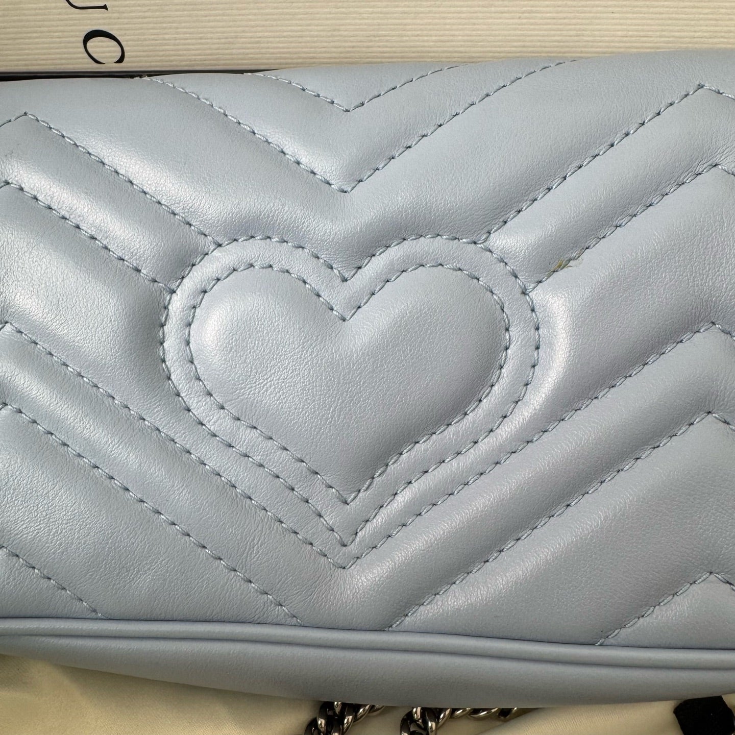 Gucci GG Marmont ultra mini bag in quilted chevron leather 476433-DTDCP-4928