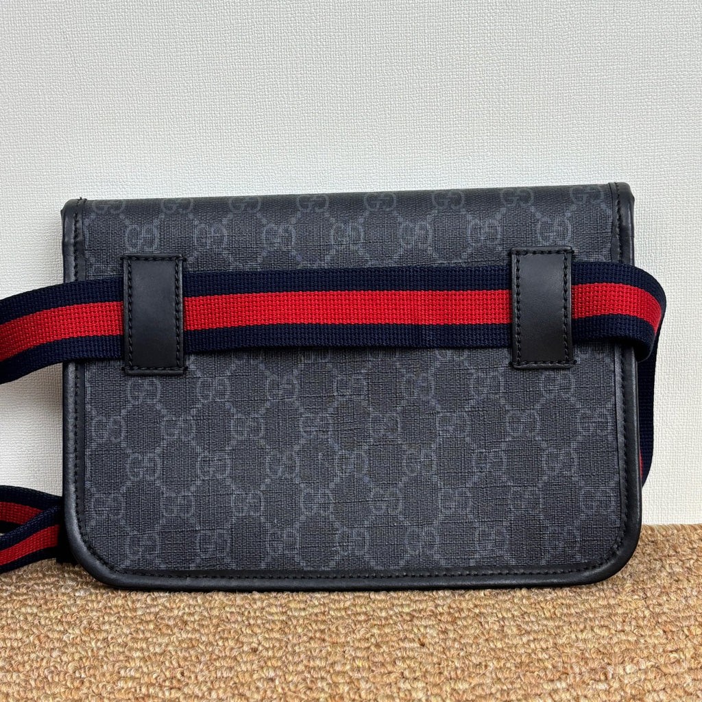 Gucci Ophidia belt bag in black and grey GG Supreme canvas 598113K5RLN1095