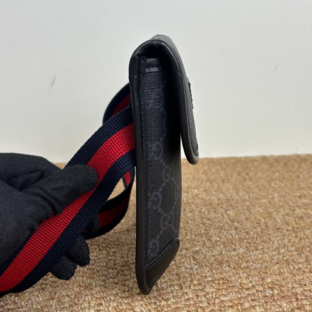 Gucci Ophidia belt bag in black and grey GG Supreme canvas 598113K5RLN1095