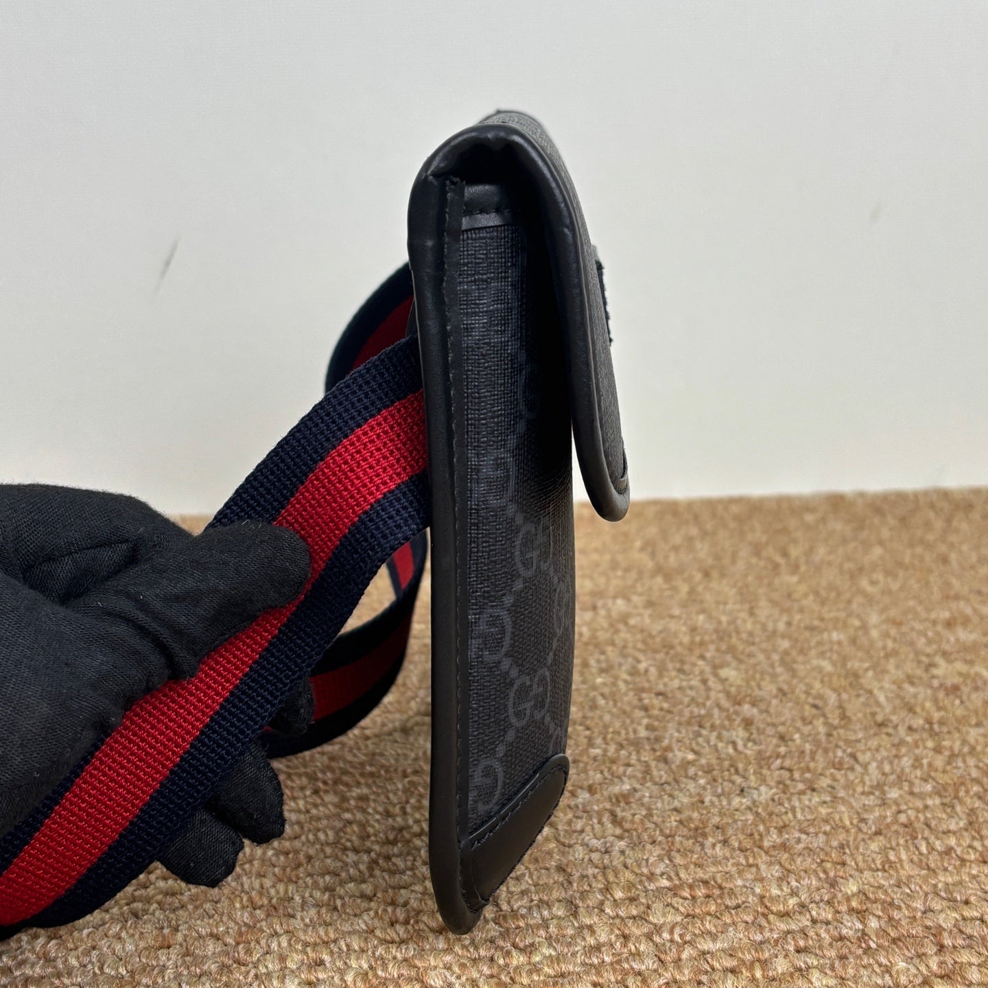 Gucci Ophidia belt bag in black and grey GG Supreme canvas 598113K5RLN1095