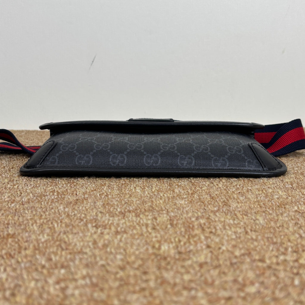 Gucci Ophidia belt bag in black and grey GG Supreme canvas 598113K5RLN1095