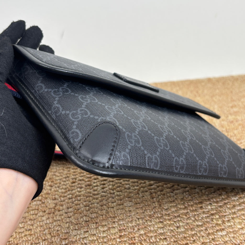 Gucci Ophidia belt bag in black and grey GG Supreme canvas 598113K5RLN1095