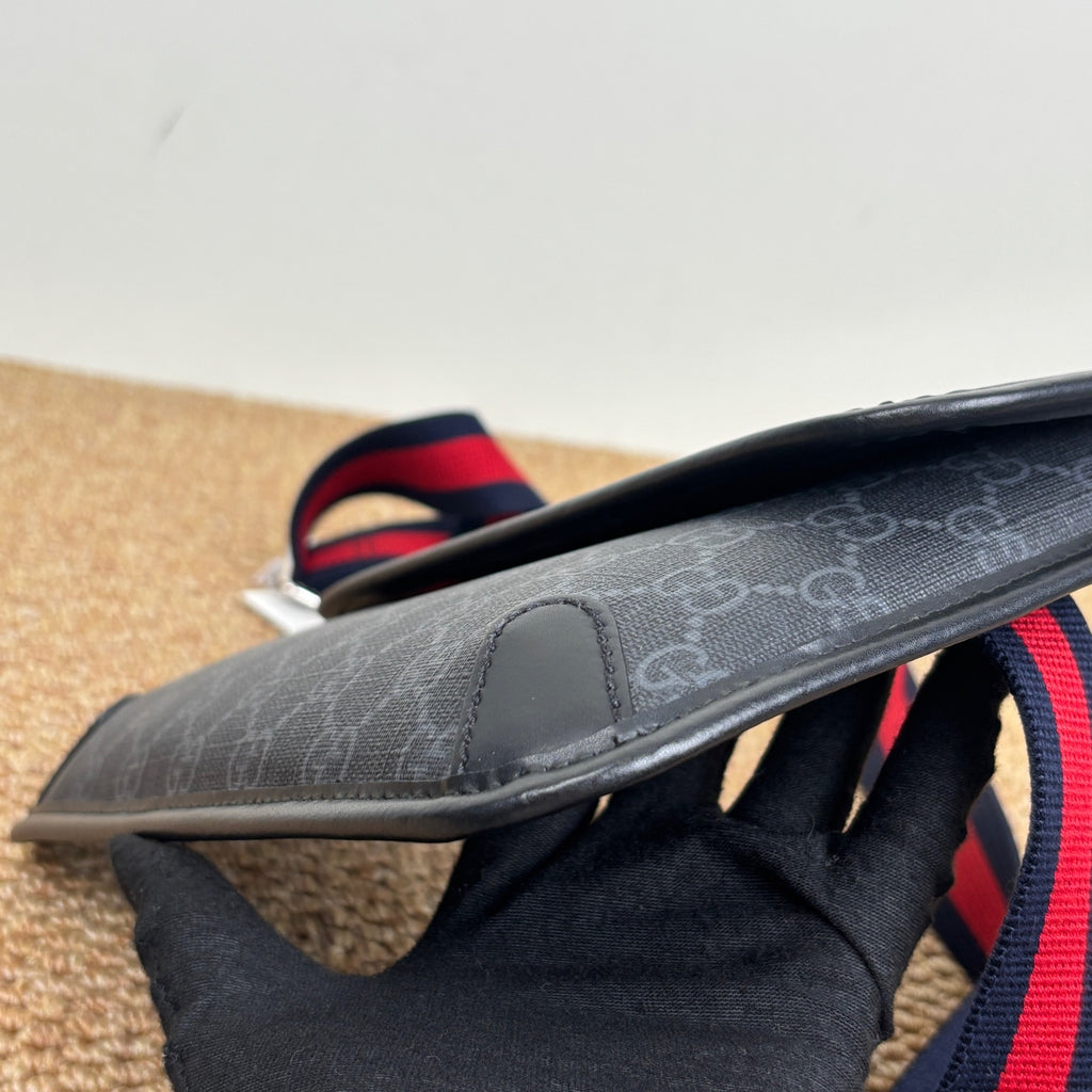 Gucci Ophidia belt bag in black and grey GG Supreme canvas 598113K5RLN1095