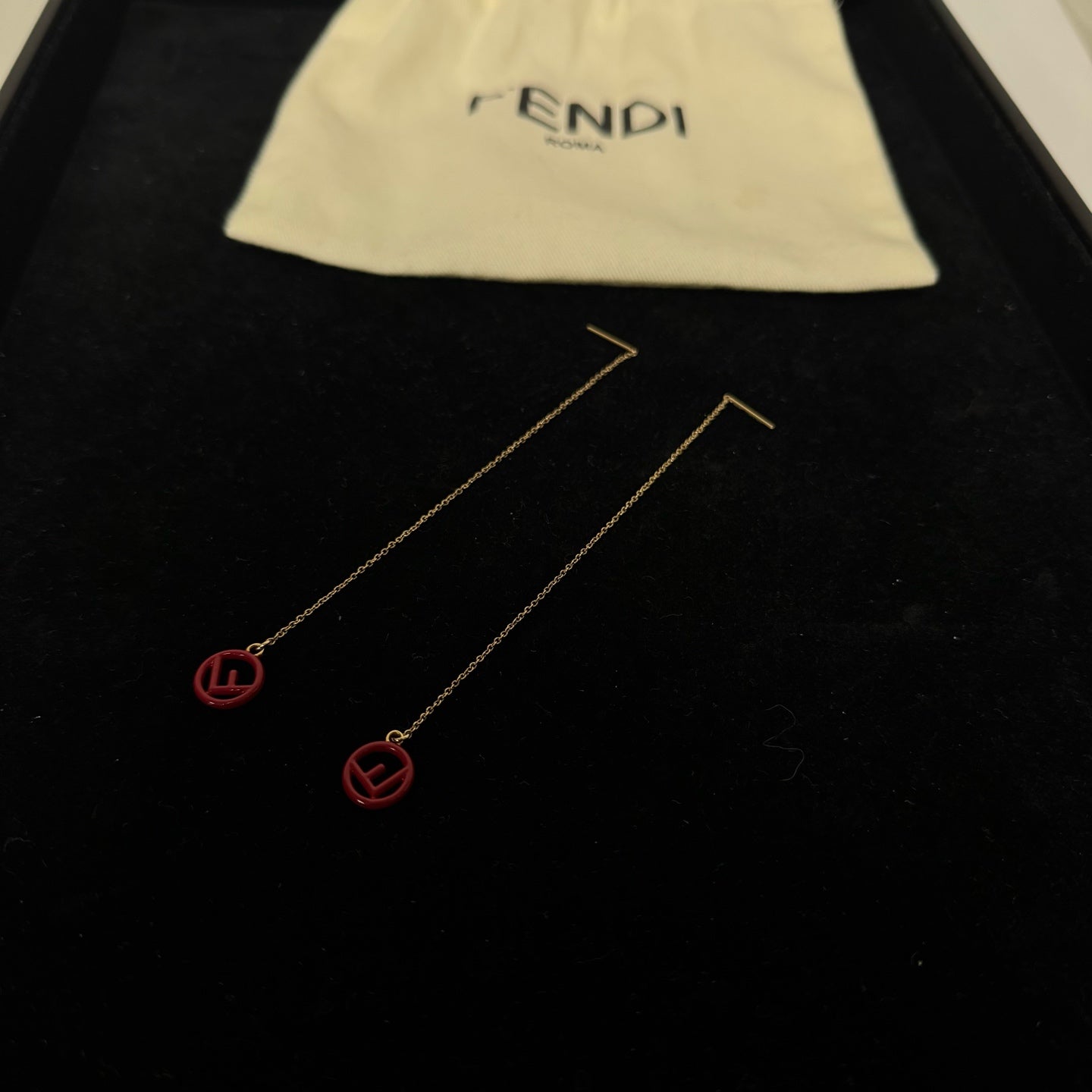 Fendi F Is Fendi Logo Chain Threader Earrings