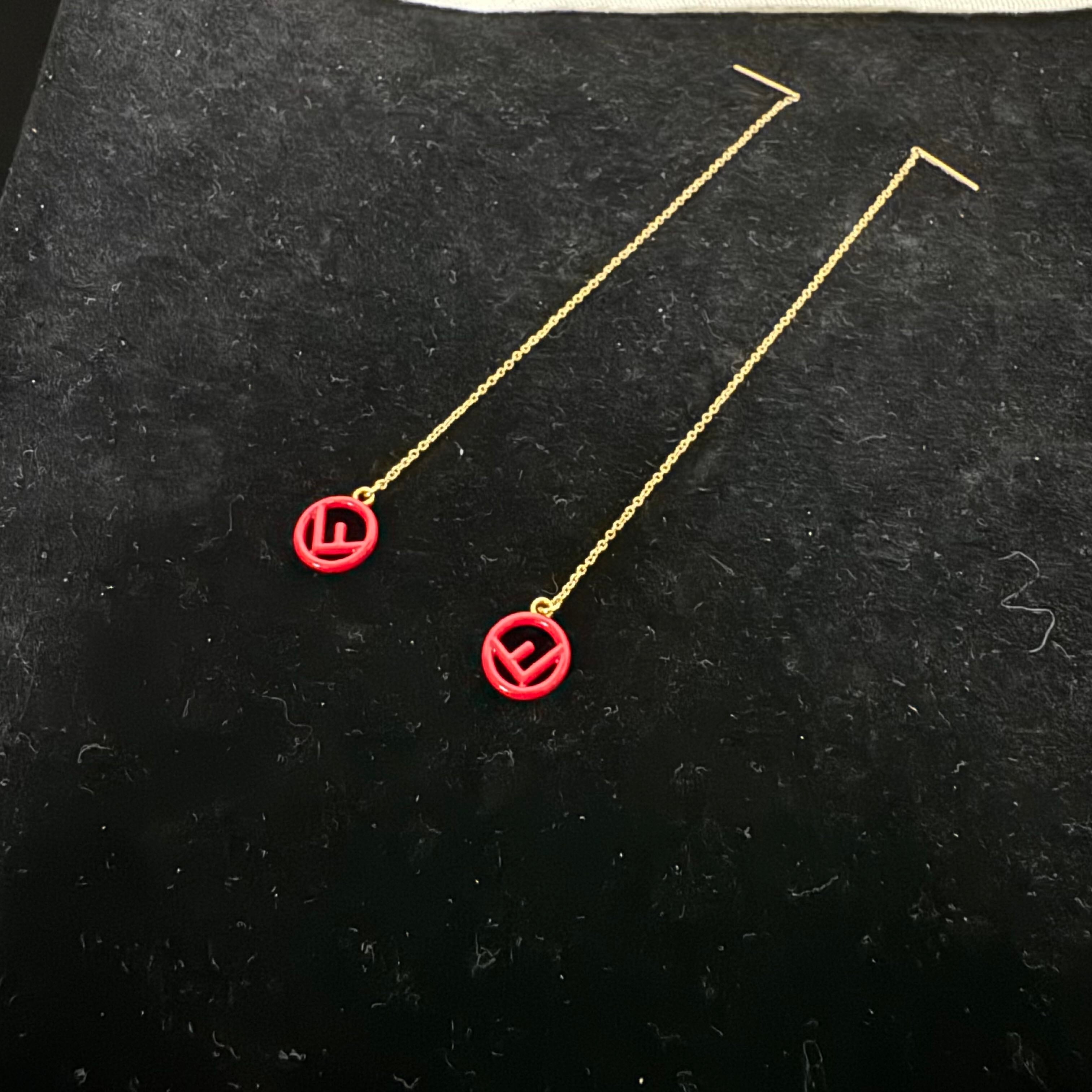 Fendi F Is Fendi Logo Chain Threader Earrings