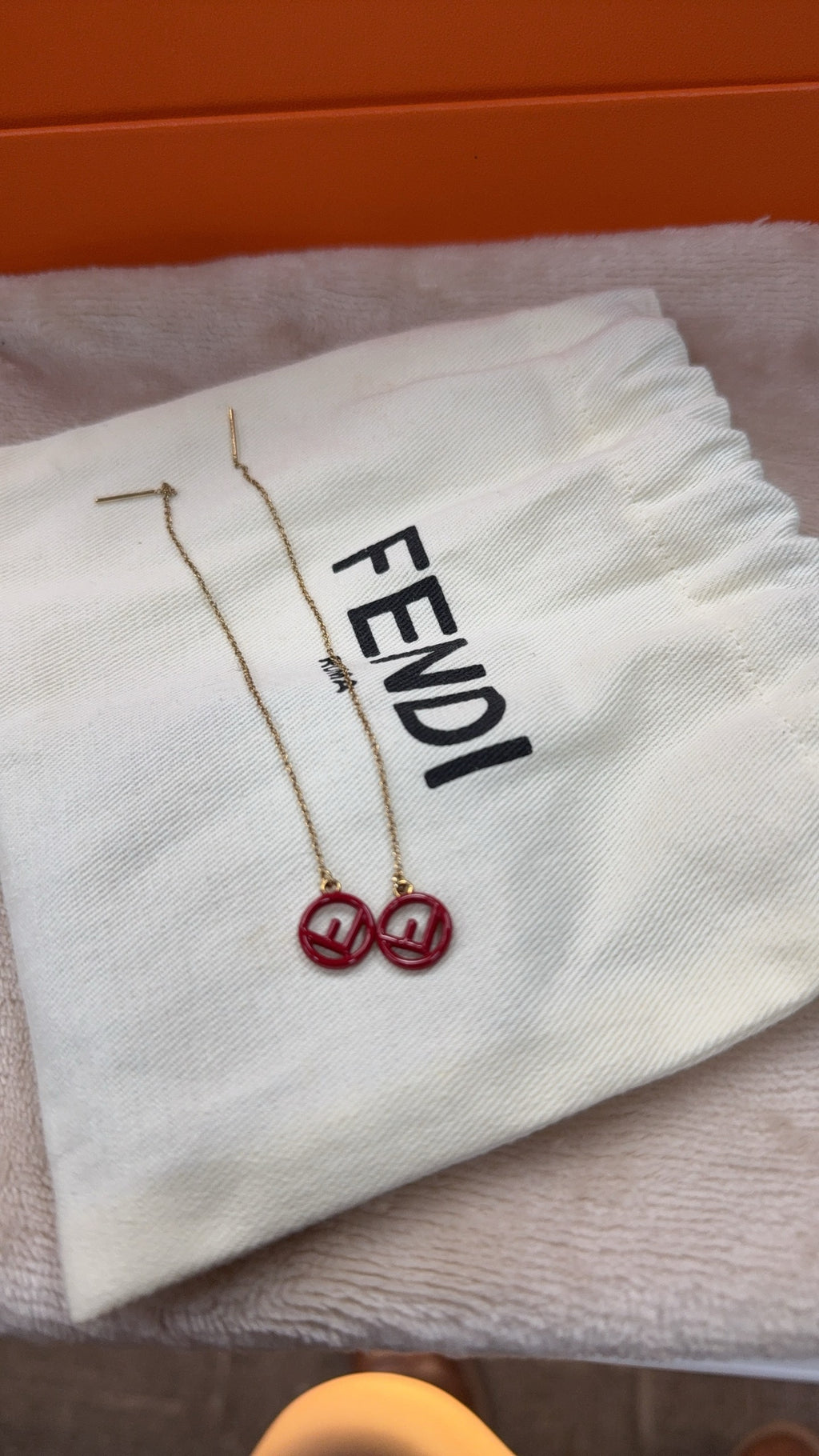 Fendi F Is Fendi Logo Chain Threader Earrings