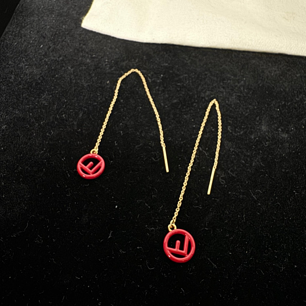 Fendi F Is Fendi Logo Chain Threader Earrings