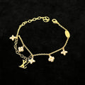 Louis Vuitton Floragram Bracelet, Gold-Tone Metal M0940A