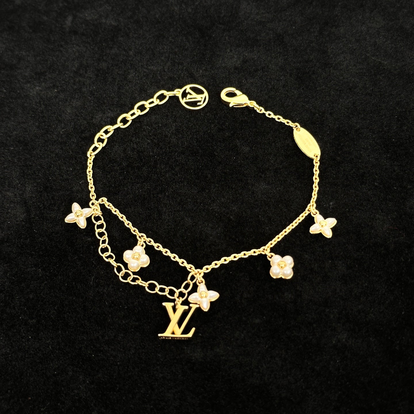 Louis Vuitton Floragram Bracelet, Gold-Tone Metal M0940A